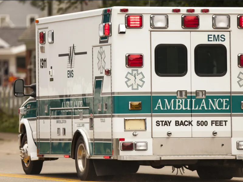 Photograph of an ambulance.